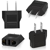Clomnpe 4 Pieces European to American Plug Adapter, American to Spanish Plug Adapter, Type C/E/F/L/N to Type A for Travelers