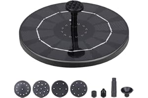 Fontana Solare per Esterni 3,5 W NUZEKY 2023 - aggiornata, per esterni, con 6 effetti, pompa solare per laghetto, per giardino, esterni, uccelli, bagno, stagno, contenitore per pesci