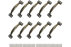 JINXM 10 Möbelgriffe, Türknauf, rustikaler Abstand, aus Zinklegierung, für Küche, Scheunentor, Garten, Schuppen (120 mm)