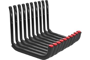 Sinoer Ganci da garage, 10 ganci da parete per organizzare gli attrezzi da garage con braccio gigante da 9,8", ganci robusti per attrezzi, adatti per attrezzi da giardinaggio - 25x23 cm