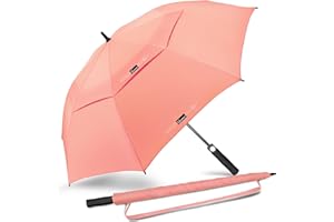 NINEMAX Grande Ombrello da Golf Antivento Forte 130cm/137cm/157cm/172cm,Durevole Ombrello Pioggia ad Apertura Automatica,Doppio Tettuccio per Viaggi,Golf