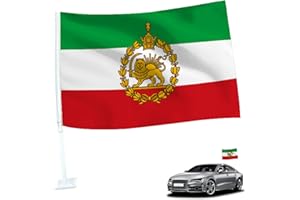 GUAHKUN Auto/Autofahne Iran Persien, Iran Persien Handflagge,Iran Persien Ehemalige iranische Flagge 45 * 30 cm