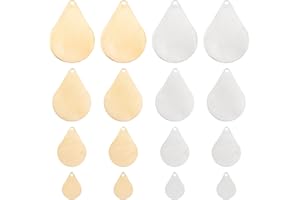 DICOSMETIC DIICOSMETIC 16Pcs 4 Dimensioni 2 Colori Ciondoli In Acciaio Inossidabile Timbratura Etichetta Vuota Metallo Nome Messaggio Charms Liscio Lucido Charms per Creazione di Gioielli Risultati FAI DA TE
