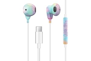 Coolden Ecouteurs Filaire pour Samsung S22/S23/S20 HiFi Stéréo Ecouteur USB C Intra Auriculaires avec Micro et contrôle du Volume Écouteurs USB Type C pour Xiaomi iPad Pro Huawei OnePlus Colorée
