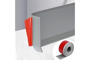 MEYUXG Plinthe Adhesive en PVC, Plinthe Souple Autoadhésive 5m, Gris Plinthe Cuisine 10cm de Large, Bande Décorative Flexible, Plinthe Autoadhésive pour Cuisines, Salles de Bains et Salons