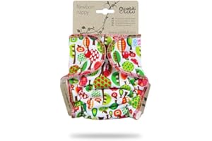 Petit Lulu pannolino in tessuto in bambù fitted neonato | Snaps | Materiale esterno 95% cotone, 5% elastan | Riutilizzabile e lavabile | Pannolino Mutandina di stoffa | Prodotto in Europa (Orchard)