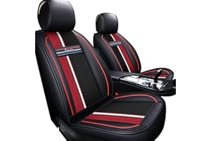 Muchkey Housses de siège Avant pour Toyota Yaris/Cross 2 Places Protection Siege en Cuir PU Imperméable Sièges Auto Noir Rouge