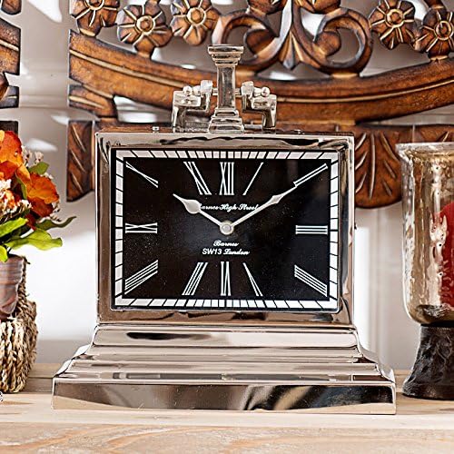 WXIN The Indian Living Room Study Room Bedroom Decorative Desk Clocks Swing, Plus The Square Metal Base Clock