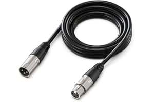 FIFINE XLR Cable, 10ft With Balanced 3 PIN, Male to Female Mic Audio Cord, Speaker Cable, Mic Wire, Compatible With Microphone for Recording Podcast Streaming, Black-L9