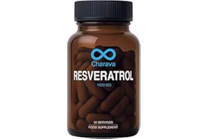 Charava Resveratrol 1000mg per Serving - 30 Servings (60 Capsules of 500mg) - Antioxidant Supplement, Trans Resveratrol Supplements 1000mg & Polyphenols - UK Based - 3rd Party Tested
