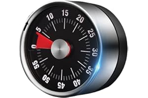 Minuteur mécanique et magnétique Basics, Minuteur Magnétique Maximum 60 Minutes, Affichage du Temps restant et Alarme Acoustique
