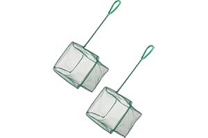 Uniclife 10/15/20/25 cm Aquarium Fish Net Fine Mesh Fish Catch Nets with Plastic Handle - Green
