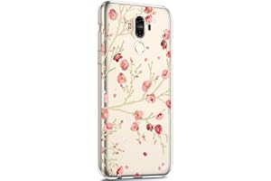 SURAKEY kompatibel mit Huawei Mate 9 Hülle,Transparent TPU Silikon Handyhülle Schutzhülle mit Niedlich Muster Ultra Dünn Silikon TPU Bumper Rückschale Case Cover für Huawei Mate 9,Rosa Blumen