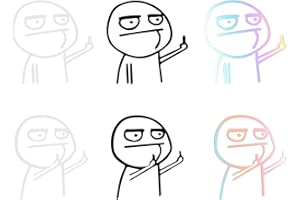 GEFIRE 6Pz Adesivo Riflettente per Il Dito Medio，Divertenti adesivi per Auto Adesivo Auto, Adesivi per Auto,Adesivi per Anime per Auto Quaderni Finestre Ecc(Nero Bianco e Colore)