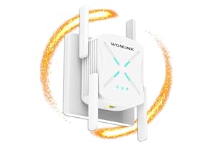 Wonlink Ripetitore WiFi Potente WiFi 6,Nuova AX1800 Ripetitore WiFi Dual Band 5GHz & 2.4GHz,Amplificatore WiFi con 1*Gigabit Porta LAN,WPS,4 Antenne,WiFi Extender Supporta Modalità Ripetitore/Router