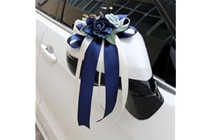 Yurosiay Nœuds pour antenne de voiture Nœuds décoratifs pour rétroviseur de mariage Décoration de voiture de mariage Fait main Nœuds décoratifs pour mariage Vintage Fleurs pour dossier de chaise de