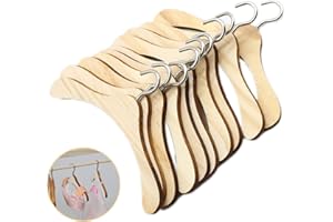 FINE JADE2 Portemanteau de Poupée Cintres Miniatures de Vêtement Cintre pour Vêtements de Poupée Cintres en Bois Crochet en Métal Porte-Manteaux de Poupees Miniature pour Maison de Poupée 10 Pièces