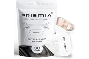 Prismia Pack de Tiras Bucales Hipoalergénicas. Mouth Tape for Sleeping. Cinta Bucal para Dormir con la Boca Cerrada. Myotape Boca Adulto. Mouth Strips. Parches Pegatina Boca Dormir. WHITE.