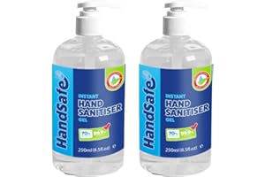 Handsafe - Sanitiser Gel 500ml - Hospital Grade Hand Sanitiser, Kills 99.9%+ Bacteria & Viruses, Conveniently Supplied in 2 x250ml Pump Bottles, Alcohol Based Anti Bacterial