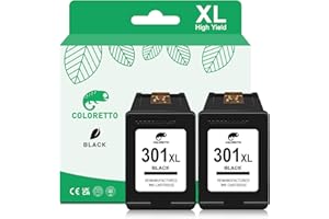 COLORETTO 301 XL Negro Remanufacturado Cartuchos de Tinta para HP 301 XL 301XL Deskjet 1015 2540 1510 2050 1050 3055 3050 2543 2510 2550 3054 1512 Envy 4500 4502 4503 5530 Officejet 2620 2622 4630