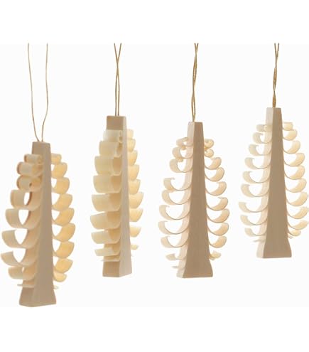 Rudolphs Schatzkiste Spanbaum-Baumbehang – 2er Set, 9,5 Cm, Handgefertigt Aus Lindenholz, Für Weihnachtsbaum