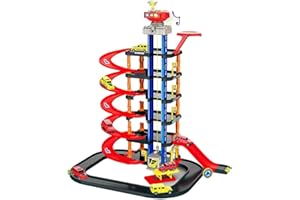 PNJB Parking Lot & Garage Toy Set, Race Track Toy with Sounds & Lights, Sturdy Design, Educational, Multi-Level Parking Garage, for Car Lovers