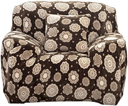 Sofa Cover 1 2 3 4 Seater Slip Cover Sofa Couch Stretch Elastic Fabric Sofa Protector (1 Seater, Flower Pattern)