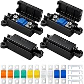 4 Pieces Midi Fuse Holder and 10 Midi Fuses 30/40/60/80/100A | High Current Fuse Midi Fuse Holder Screw-on for Cars, Trucks,