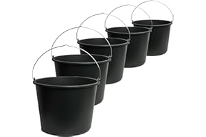 ‎TAMS TAMS® Baueimer 5/12/20L Mörteleimer & Zementeimer aus robustem Kunststoff Stabiler Wassereimer für Garten, Baustelle & Landwirtschaft (wählbar als 5er, 10er oder 20er Packung) (5, 12 Liter)
