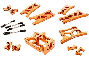 Integy RC Model C26738ORANGE Billet Machined Suspension Kit for HPI 1/10 Jumpshot MT, SC & ST
