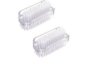 zoerbufan 2 Piezas Cepillo Uñas Manos de Doble Cara, Handle Grip Nail Brush, Nail Brush para Limpieza de Dedos y Uñas Manicura de Fregado(Transparente)