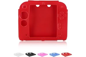 KAREN66 2DS Soft Silikon Hülle Kompatibel mit Nintendo 2DS Schutzhülle Anti-Rutsch Stoßfestes Case Cover für Nintendo 2DS Konsole (Rot)