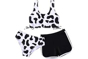 URMAGIC Girl's Swimsuits Bikini Set Shorts Girls 3 Piece Bathing Suit with Cover Up Beach Swimming Shorts for Teen Junior Girls 2 Pieces Swimsuit Swimming Shorts Size 9 10 11 12 13 Years