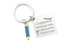 Yilousy Regalo Maestra Natale Portachiavi Per Maestre Portachiavi Natalizio Per Maestre Regali Di Fine Mandato Per Maestre