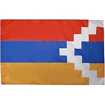 Drapeau De Table Arbëresh D'Italie Du Sud 21x14cm - Des Arberèches