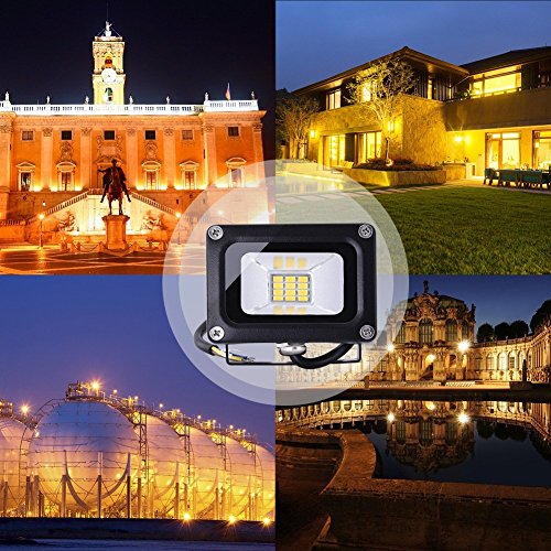 Set 2 Pezzi Faretti LED 2 12V DC Riflettori Bianco Caldo 10W 900 Lumen Fari Esterni Impermeabili IP65 Luce da Parete - 7