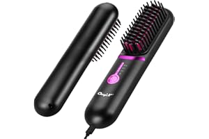 CkeyiN Glättbürste Kabellos, 5200mAh Haarglätter Bürste Kabellose Glättbürste, Mini Glättungsbürste Tragbare Glätteisen für R