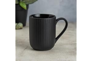 Clay Craft Fine Ceramic Linea Microwave Safe Coffee & Milk Mug, 360Ml, 1 Piece, Black, Mug for Coffee, Ideal for Gifting, Perfect for Home & Office