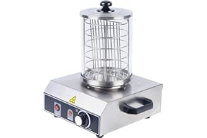 Begoniape Hot Dog Maker 350W 0～85℃ Bockwurstwärmer Würstchenwärmer Hot Dog Wärmer Edelstahl Große Bockwurstkocher mit Handgriff 16x21.5CM