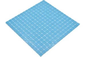 CONWIRE Mosaico de mosaico de cristal clásico de un solo color, color azul turquesa y papel pegado para piscina