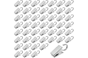 UMCHU 50 Stück 430 Edelstahl-Clips,Haken für Vorhänge,Metall-Clip für Duschvorhänge,zum Aufhängen von Lichterketten, Vorhängen, Fotos, Heimdekoration