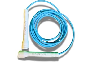‎ELEVATE ROPE Elevate Speed Rope MAX - Professionelles Springseil aus Strapazierfähigem PVC mit Nylonkern - 5 mm - Länge Max. 3 Meter - Extrem Starke Griffe