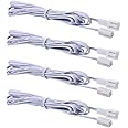 Flexible Extension Cables for AIBOO RF Wireless Control LED Under Cabinet Lighting Kit White Cords 1.5m (60 inch) Extension Cords (4 Packs)