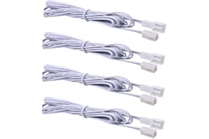 Cables de extensión flexibles para control inalámbrico AIBOO RF LED debajo del gabinete, cables blancos de 1,5 m (60 pulgadas) cables de extensión (4 paquetes)