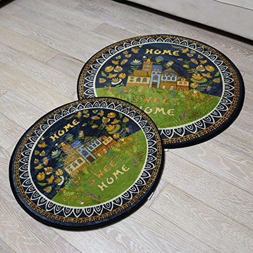 BLZZR An idyllic wind fresh-water coral anti-slip pad to Chinese Korean feet bedroom kitchen toilet Entrance mats, diameter 60cm, coral sweet