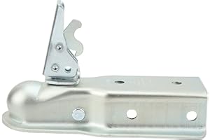 Acoplador de Remolque, Yctze Acoplador de Bola de Enganche de Remolque de Lengüeta Recta Bola de Enganche de 50 Mm Canal de 75 Mm Capacidad de Carga 3500 Ajuste para Cuadrado de 75 Mm