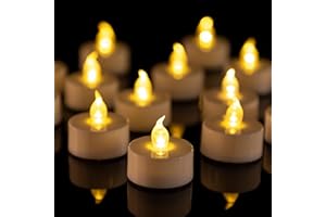 BENEVE Candele a LED,portò Candele Flickering flameless Candele,24 Pezzi Realistico a Batteria Falso Candela Calda Luce Bianca del bulbo,Ultimi 100 + Ore