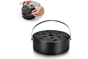 YUWJOOWEE Beweglicher Moskito Spulenhalter, Räucherspiralen Mückenspirale Halter, Rund Hohle Metall Mückenspirale Behälter, Räucher Halterung Spulenbox Aromatherapie, Räucherstäbchenhalter Mücken