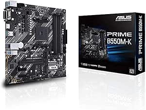 ASUS Prime B550M-K AMD B550 (Ryzen AM4), dual M.2, PCIe 4.0, DDR4 4400, 1 Gb Ethernet, HDMI/D-Sub/DVI, USB 3.2 Gen 2 Type-A, micro ATX