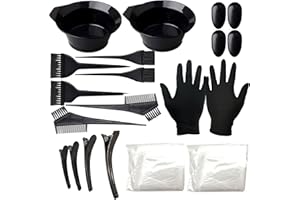 PMELCXD Haar Färben Set, Hair Dye Kit DIY Haarfärbemittel Haarfärbeset schüssel und pinsel ​Kämme Haarspangen Ohrbedeckungen Handschuhe für DIY Beauty Salon 21 Stück